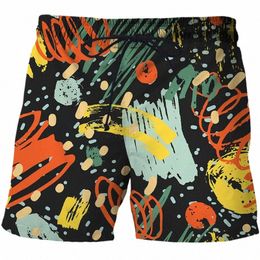 abstract Graffiti Art Men's Shorts Sweatpants Unisex 3D Print Casual 2022 New Oversized Summer Beach Short Clothing Male Bermuda d2qg#