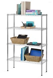 Kitchen Storage Chrome Wire 4-Tier 54" H X 36" W 14" D 1400lb Total Capacity