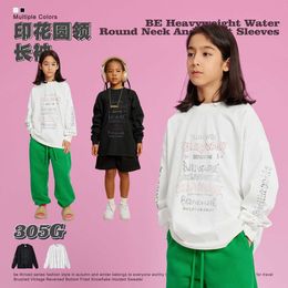 Childrens Wear Spring/summer Trendy Brand Letter Printed Long Sleeved T-shirt Kids Loose Pure Cotton