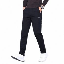 casual Man Pants Korean Fi New Sports Men Clothing Straight Leg Trousers Slim Fitting Elastic Lg Sweatpants Joggers Male m2Lu#
