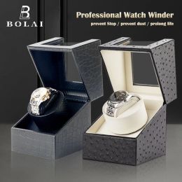 Cases BOLAI Mechanical Watch Winder for Automatic Watches Watch Box Mute Motor 1 Slot Wristwatch Storage Safe Box Accessories