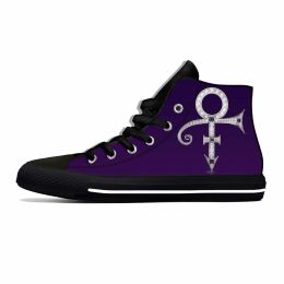 Shoes Hot Singer Prince Symbol Rogers Nelson Purple Rain Casual Cloth Shoes High Top Men Women Sneakers High Help Classic Board Shoes