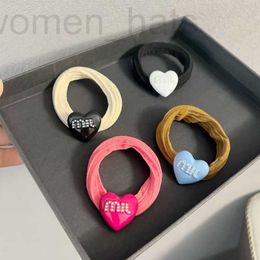 Pony Tails Holder designer Hair Clips Barrettes Cute Heart Elastic Rubber Band Women Girl Pearl Letter Ties Fashion Accessories F047