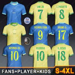 Brasil Brazil 2024 Copa America Soccer Jersey 23 24 25 Neymar Vini Jr football shirt Youth Kids Kit Richarlison Rodrygo Bruno G Martinelli G.JESUS L.PAQUETA