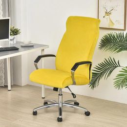 Chair Covers Super Soft Velvet Office Cover Thickened Elastic Armchair Slipcovers Solid Colour Removable Game Rotating Chairs Protector