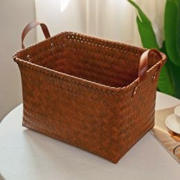 Baskets Seaweed Weaving Storage Basket Natural Handwoven Basket Durable Sundries Organizer Collect Cases Household Storage Accessories