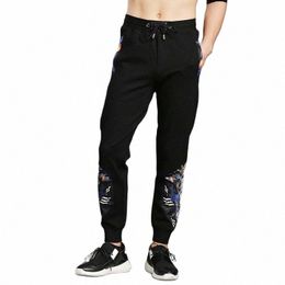 spring Autumn Men Casual Sweat Pants Elastic Waist Joggers Male Slim Pants Persalized Printing Trousers M68T#