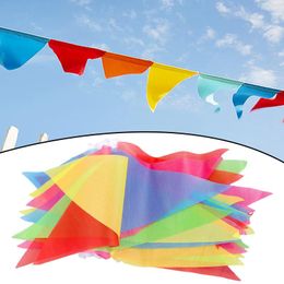 Party Decoration Banner Triangle String Flag 100 Metre 14 21CM 1pcs Cloth Colourful Other Festive Events For Birthdays