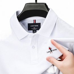 Brand Spring di qualità di lusso Shirt maschile maschile 100% Cott squisito ricamato a maniche LG T-shirt da golf per leisure coreano 4469#