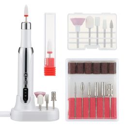 Drills Portable Electric Nail Drill Machine Manicure Milling Cutter Set Nail Files Drill Bits Polish Remover Grinding Tool with Base