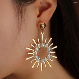 Dangle Earrings Fashion Trend Jewelry Sun Flower Drop Ear Studs Cuff For Women Party Gift