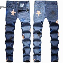 2024 New Straight Leg for Men Designer Hip Hop Fashion Mens Pants Jeans Top Quality Purple Motorcycle Cool Denim Pant FAPS