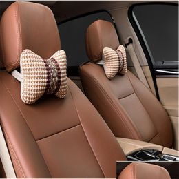 Seat Cushions Car Neck Pillows Headrest Breathable Vehicar Car-Styling Interior Accessories Drop Delivery Automobiles Motorcycles Otrzm