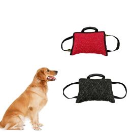 Equipment Durable Pet Supplies Hemp Bite Toys Dog Training Bite Stick Tug Big Dog Bite Pillow With Pull Ring Interactive Pet Toy Chew Toys