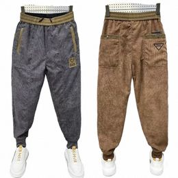 man Corduroy Sweatpants Autumn Winter Men Baggy Joggers Fi Streetwear Casual male Harem Pants Plus Size Fi Trousers M1Kp#