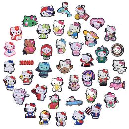 Anime charms wholesale childhood memories funny gift cats 42colors cartoon charms shoe accessories pvc decoration buckle soft rubber clog charms