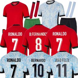 24 25 PortugalS Soccer Jerseys b FERNANDES RONALDO Portugal 2024 Men XXXL 4XL Kids Kit B.FERNANDES JOAO FELIX PEPE BERMARDO football shirt uniform