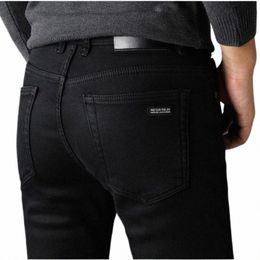 men Classic Advanced Fi Brand Jeans Jean Homme Man Soft Stretch Black Biker Masculino Denim Trousers Mens Pants Overalls Y892#