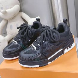 2024 Skate Shoes Men Designer Running Shoes Chunky Platform Defender Fashion Embossed Rubber Genuine Leather Sneakers Trainer Tenis Casual Shoe 36-45 v7