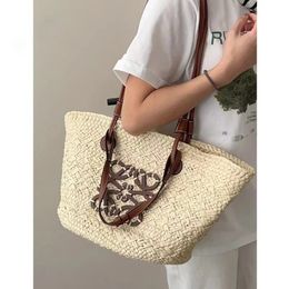 2024 French Woven Bag Holiday Bag Womens Shoulder Large-capacity Portable Basket Straw