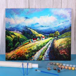 Number Adults Crafts 50x70cm Acrylic Mountain Picture Paint By Numbers Complete Kit Oil Painting Wall Art For Living Room Home Decor