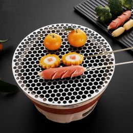 Meshes Stainless Steel Round BBQ Net With Foot Barbecue Grill Meshes Cooling Rack Steam Baking Rack Camping Outdoor Mesh Wire Net