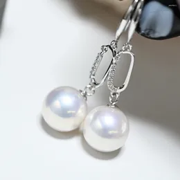 Dangle Earrings JY Fine Jewellery Pure 18K Gold Natural 10-11mm Nature Round Fresh Water White Pearls For Drop Women Pearl