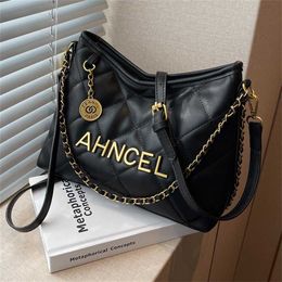 38% OFF Designer bag 2024 Handbags Texture Lingge Korean version shoulder fashionable texture popular internet celebrity handbag