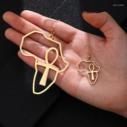 Dangle Earrings African Map Big Ankh Exaggerate Larger Earring Africa Egypt Nile Key Traditional Ethnic Hyperbole