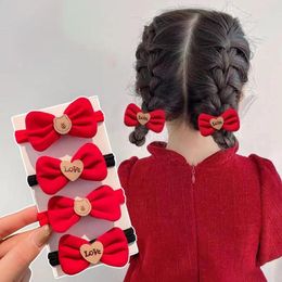 Hair Accessories 1PCS Lovely Princess Red Velvet Bow Girls Kids Elastic Bands Children Ties Baby Headwear