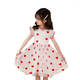 Girl Dresses Girls Dress Heart Pattern Girls' Casual Style Children Summer Clothes 6 8 10 12 14