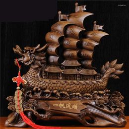 Decorative Figurines Home Decor Accessories Smooth Sailing Dragon Boat Decorations Gift For Opening A Company Store Living Room Resin Crafts