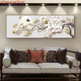 Stitch 5D Diamond Painting Magnolia Flowers Diamond Embroidery Mosaic Art Cross Stitch Kits Hand Needlework Decorate Personalised Gift