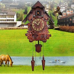 Wall Clocks European Luxury Vintage Cuckoo Bird Smart Electron Design Living Room Orologio Parete House Decoration