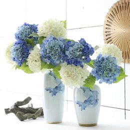 Decorative Flowers High Imitation Artificial Moisturising Touch PVC Big Hydrangea Home Wedding Decoration Festive Table Decor Fake