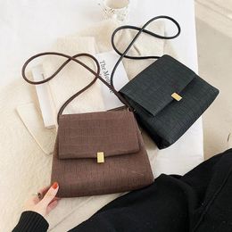 Shoulder Bags Messenger Bag Fashion Design Frosted Indentation Small Square For Women 2024 Lock Female Handbag