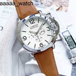 Men Panerass Watch Designer Classic Fashion Calendar Leather Band Automatic Machinery Watches77j0