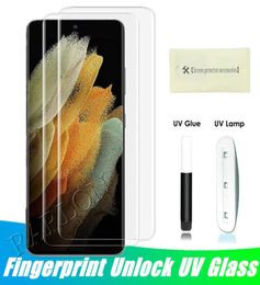 UV Light Nano Liquid Glue Tempered Glass Phone Screen Protector for Samsung S23 Ultra S22 S21 S20 Plus Note 20 10 9 S10 S9 S8 Huaw2926248