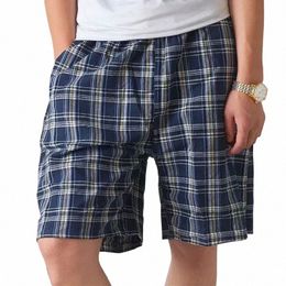 shorts Casual Pants Slee Loose Male Comfortable Underwear Cott Homewear Boxers Mens Short Sleepwear Underpants Plaid I8hD#