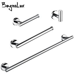 Set Bathroom Accessories Kit Chrome Stainless Steel Black Gold Round Wall Mounted Hand Towel Bar Toilet Paper Holder Robe Hooks