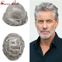 Toupees Toupees PU Toupee for Men 0.10.12mm Thin Skin Toupee Poly Human Hair Prosthesis Piece Hair System Injected PU Mens Hair Replacemen