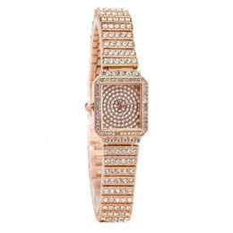 high quality luxury mens watch women High Hot selling Fashion Full Sky Star Steel Band Diamond Inlaid Womens Watch Square Water Face Bracelet R2EY