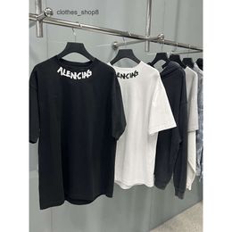 designer T-shirts balencigs Hoodies Men's Sweatshirts High Neckline Thread Letter Embroidery Comfortable Loose Women's Trendy Shoulder Short Sleeve T-shirt CU29