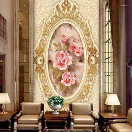 Wallpapers Wellyu Custom Large-scale Mural 3d Wallpaper Luxury Marble Entrance Aisle TV Background