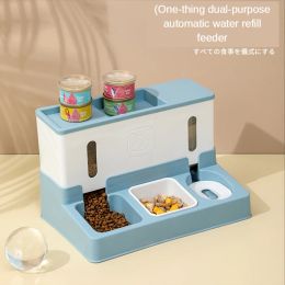 Supplies 2023 NEW Pet Cat Bowl Automatic Feeder 3in1 DogFeeding Food Bowl Double Drinking Water Raised Stand Dish Bowls Pet Supplies