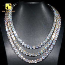 Fine Jewelry Sterling Sier VVS Moissanite Cheap Price Hip Hop Tennis Chain Iced Out Diamond Necklace For Men Women