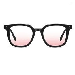 Sunglasses 2024 Fashion Round Frame Comes With Blush Glasses Women's Anti-Blue Light Sensitive Gradient Goggles