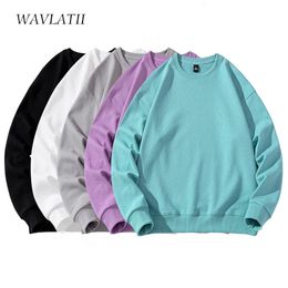 WAVLATII Oversized Sweatshirts for Women Casual White Black Hoodie Female Grey Long Sleeve Tops Spring Autumn WH2392 240318