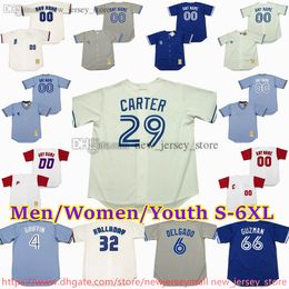 Custom XS-6XL Movie Throwback Baseball Jersey 32 ROY HALLADAY 29 JOE CARTER DAVE STIEB KELLY GRUBER CARLOS DELGADO TONY FERNANDEZ BUCK MARTINEZ GEORGE BELL Jerseys