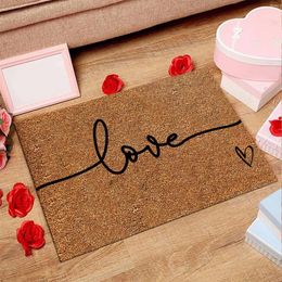 Carpets Valentines Day Doormat Non-slip Letter Print Anti-Slip Entrance Mat Perfect Holiday Decoration Adding Festive Atmosphere